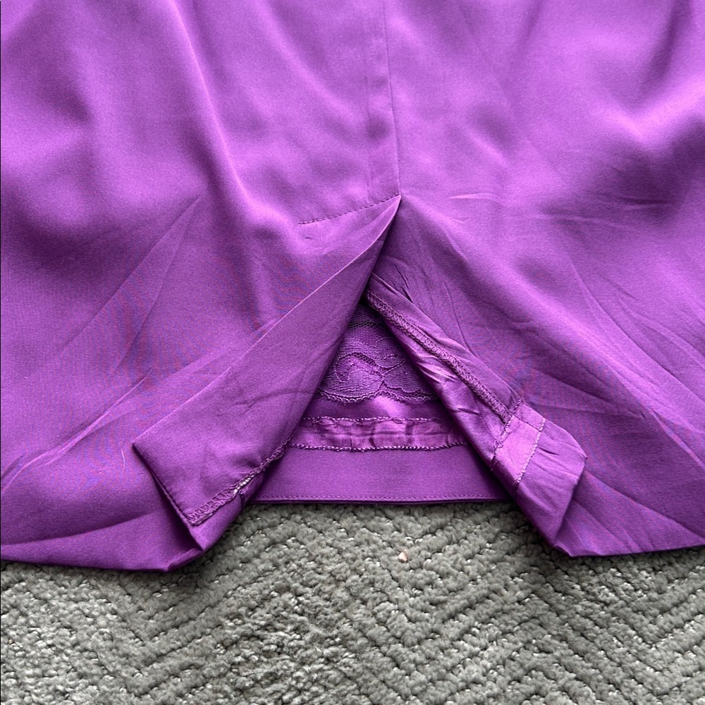 Trina Turk LaRoux Violet Purple Silk One Shoulder Mini Sheath Dress Ruffle 6 - Picture 15 of 15
